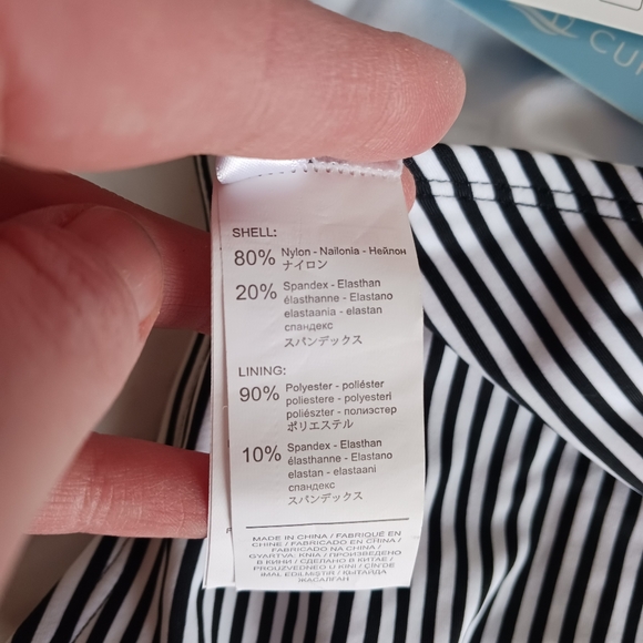 NEW 4X Cupshe Falbala Solid & Stripe Highwaisted Bikini Set Womens - Picture 8 of 8